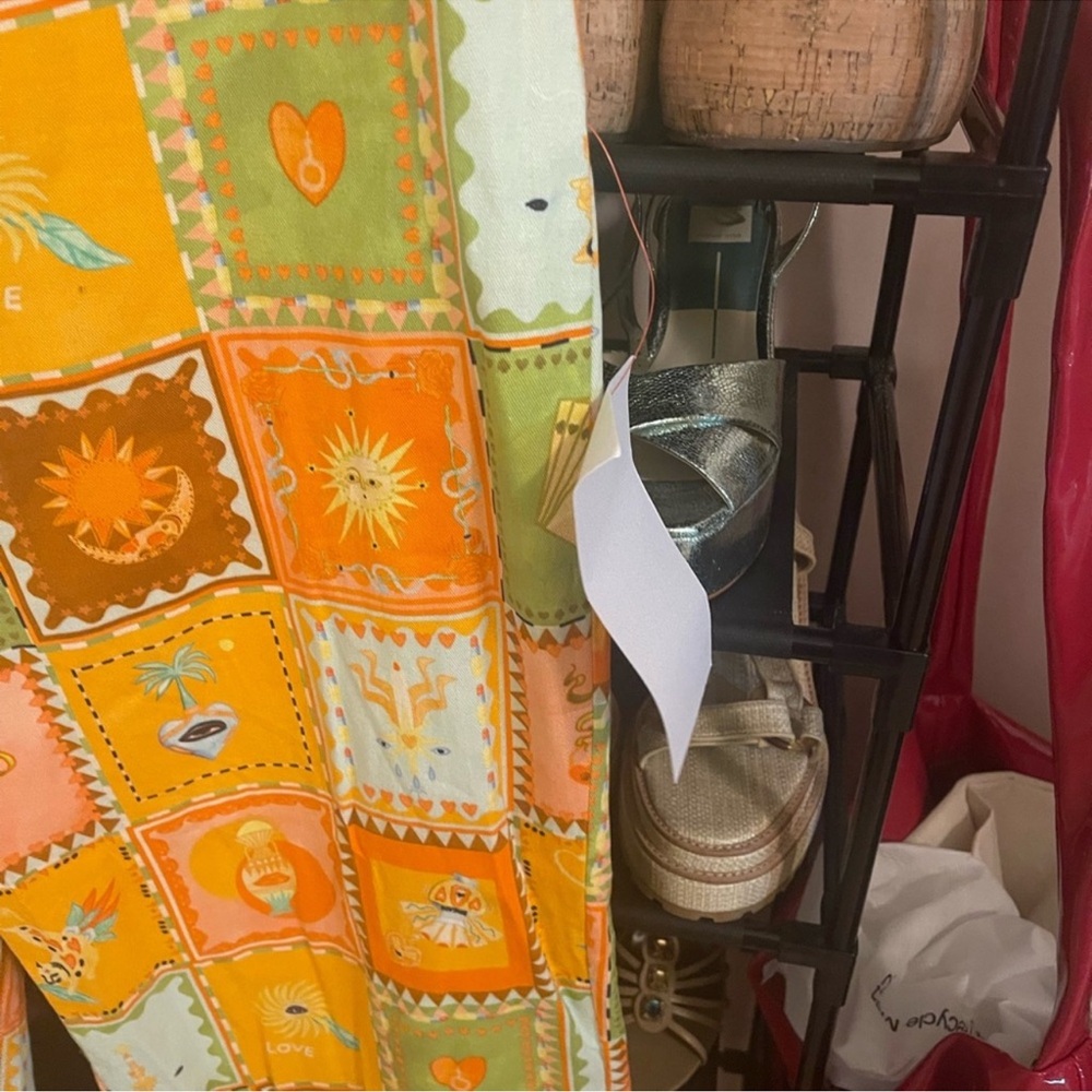 Never Fully Dressed Orange Multi Patchwork Wide-L… - image 6